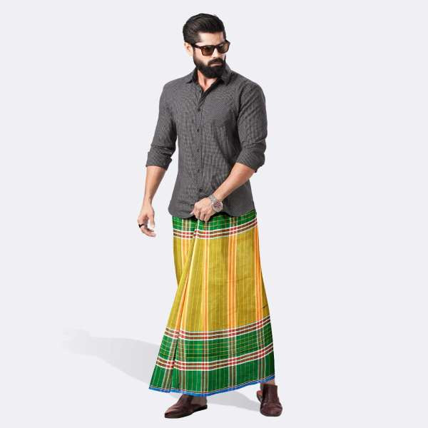 Men’s Multicolor Stripe Cotton Lungi – Superior Quality - Pradhanno