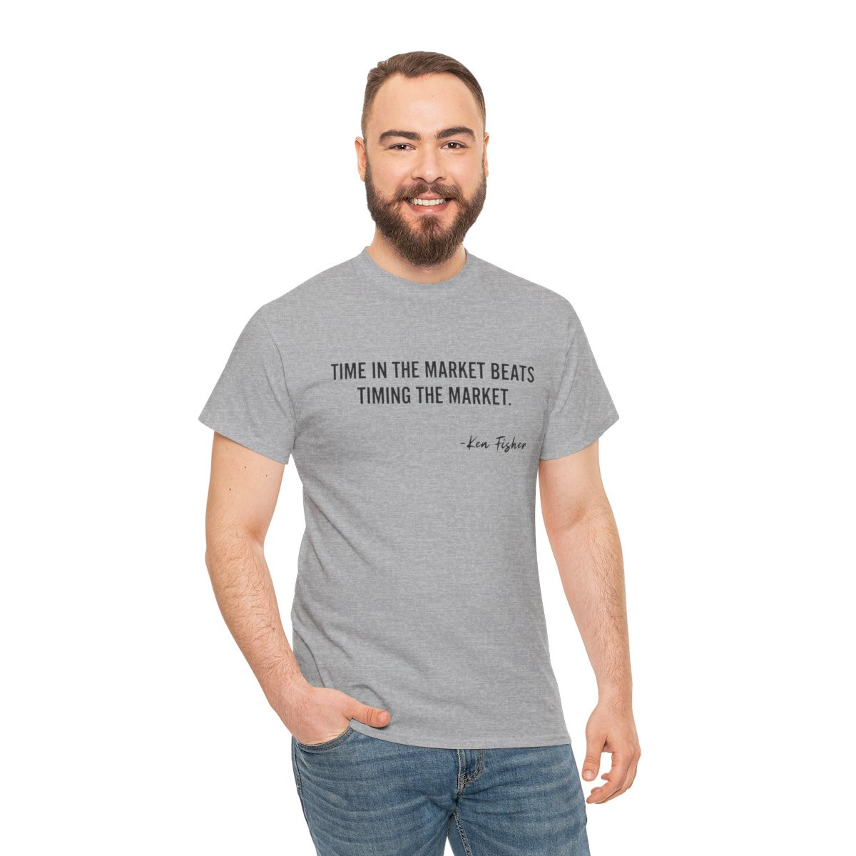 Investing Quote Tee — “Time in the Market Beats Timing the Market”