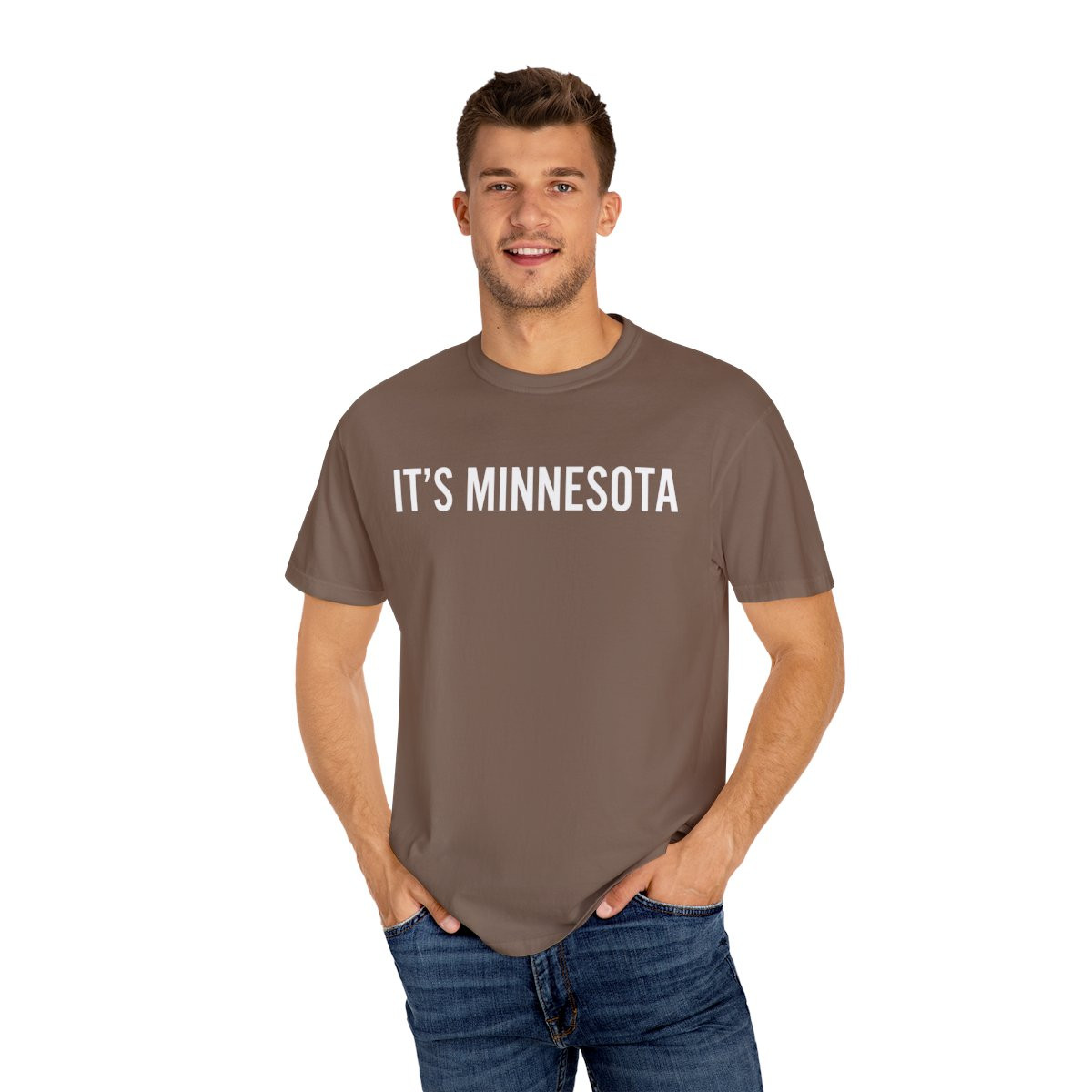 Proud to Be Here Minnesota T-Shirt, Unisex Garment-Dyed Tee, Perfect for Gifting, Souvenir, Travel, and Casual Wear